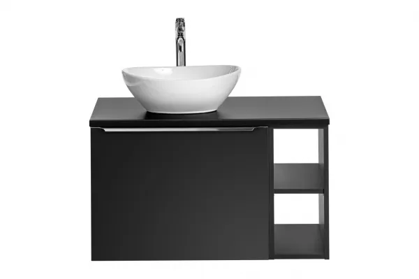 ArtCom Kúpeľňová skrinka s umývadlom a doskou SANTA FE Black DU80/3 | 80 cm
