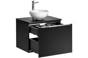 ArtCom Kúpeľňová skrinka s umývadlom a doskou SANTA FE Black DU60/1 | 60 cm