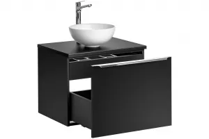 ArtCom Kúpeľňová skrinka s umývadlom a doskou SANTA FE Black DU60/1 | 60 cm