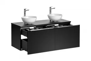 ArtCom Kúpeľňová skrinka s umývadlom a doskou SANTA FE Black DU120/1 | 120 cm