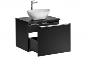 ArtCom Kúpeľňová skrinka s umývadlom a doskou SANTA FE Black DU60/2 | 60 cm