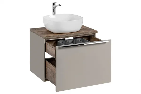 ArtCom Kúpeľňová skrinka s umývadlom a doskou SANTA Fe Taupe DU60/1 | 60 cm