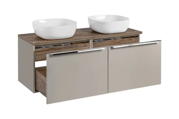 ArtCom Kúpeľňová skrinka s umývadlom a doskou SANTA Fe Taupe DU120/1 | 120 cm