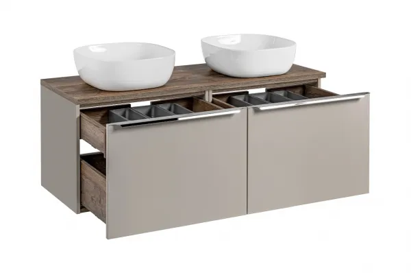 ArtCom Kúpeľňová skrinka s umývadlom a doskou SANTA Fe Taupe DU120/1 | 120 cm