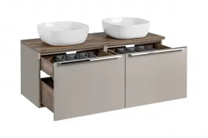 ArtCom Kúpeľňová skrinka s umývadlom a doskou SANTA Fe Taupe DU120/1 | 120 cm