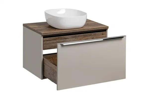 ArtCom Kúpeľňová skrinka s umývadlom a doskou SANTA Fe Taupe DU80/1 | 80 cm