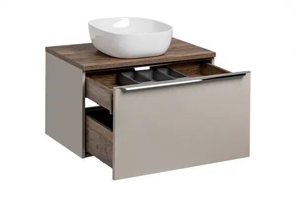 ArtCom Kúpeľňová skrinka s umývadlom a doskou SANTA Fe Taupe DU80/1 | 80 cm
