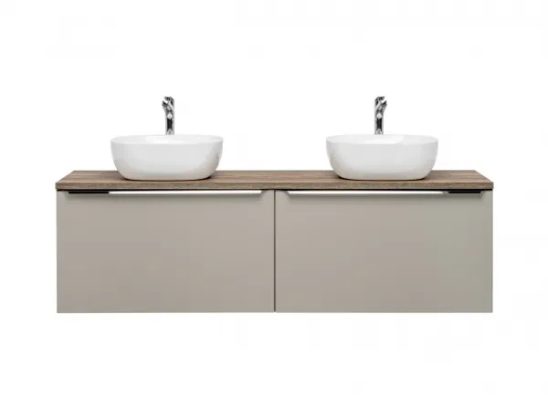 ArtCom Kúpeľňová skrinka s umývadlom a doskou SANTA Fe Taupe DU160/1 | 160 cm