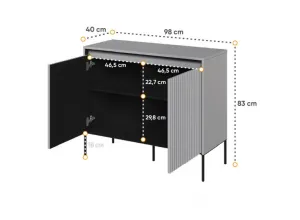 Dig-net nábytok Komoda SWING TR-02 s LED osvetlením | sivá