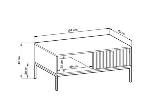 ArtPS Konferenčný stolík MONA L-104 | zelená