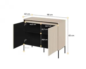 Dig-net nábytok Komoda SWING TR-02 s LED osvetlením | béžová