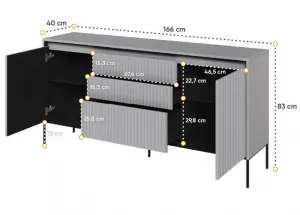 Dig-net nábytok Komoda SWING TR-01 s LED osvetlením | sivá