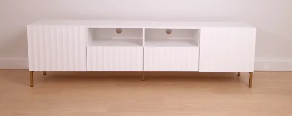 ArtBm Tv stolík WAVE 200 | 2D2S Prevedenie: Biela mat / čierne nohy