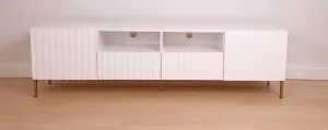 ArtBm Tv stolík WAVE 200 | 2D2S Prevedenie: Biela mat / čierne nohy
