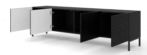 ArtBm Tv stolík SURF 200 | 4D Prevedenie: Biela mat / čierne nohy