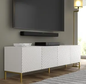 ArtBm Tv stolík SURF 200 | 4D Prevedenie: Biela mat / čierne nohy