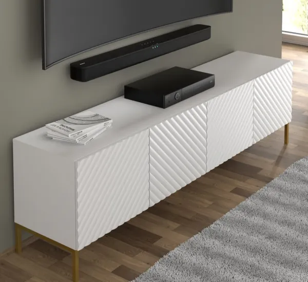 ArtBm Tv stolík SURF 200 | 4D Prevedenie: Biela mat / čierne nohy