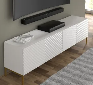 ArtBm Tv stolík SURF 200 | 4D Prevedenie: Biela mat / čierne nohy