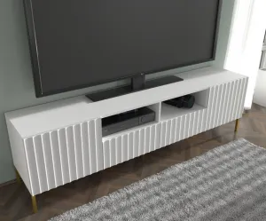 ArtBm Tv stolík WAVE 200 | 2D2S Prevedenie: Biela mat / čierne nohy
