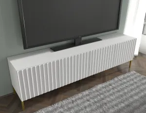 ArtBm Tv stolík WAVE 200 | 4D Prevedenie: Biela mat / čierne nohy