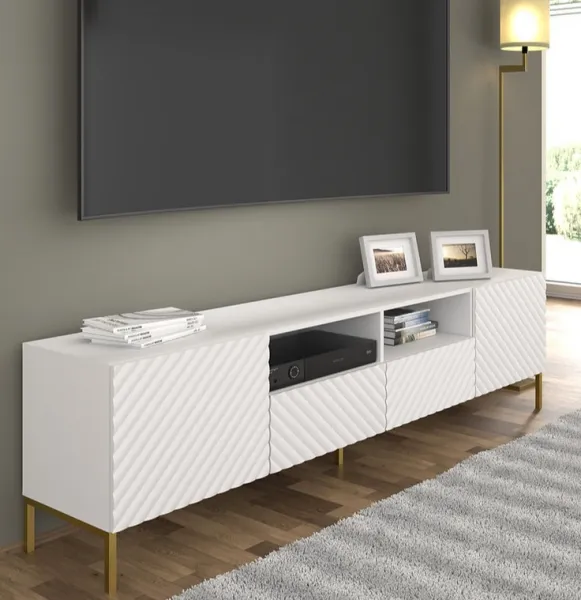 ArtBm Tv stolík SURF 200 | 2D2S Prevedenie: Biela mat / čierne nohy
