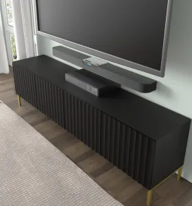 ArtBm Tv stolík WAVE 200 | 4D Prevedenie: Biela mat / čierne nohy