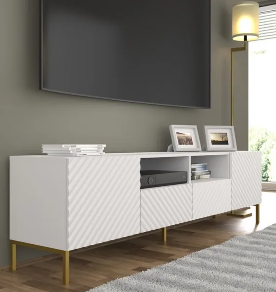 ArtBm Tv stolík SURF 200 | 2D2S Prevedenie: Biela mat / čierne nohy