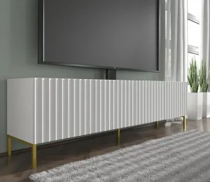 ArtBm Tv stolík WAVE 200 | 4D Prevedenie: Biela mat / čierne nohy