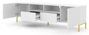 ArtBm Tv stolík WAVE 200 | 2D2S Prevedenie: Biela mat / čierne nohy