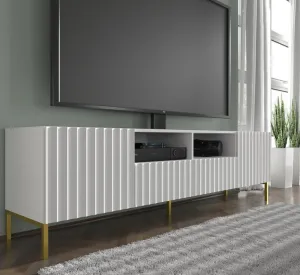 ArtBm Tv stolík WAVE 200 | 2D2S Prevedenie: Biela mat / čierne nohy