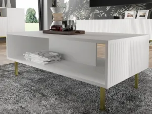 ArtBm Konferenčný stolík RAVENNA B 90 | biela matná Prevedenie: Biela matná / čierna podnož