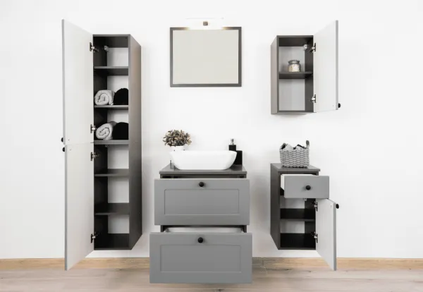 Artstolk Kúpeľňová skrinka nízka SENJA D30 S/1 | sivá