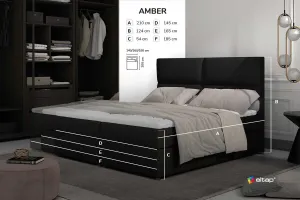 ArtElta Manželská posteľ AMBER Boxspring | 140 x 200 cm Farebné prevedenie AMBER: Monolith 77