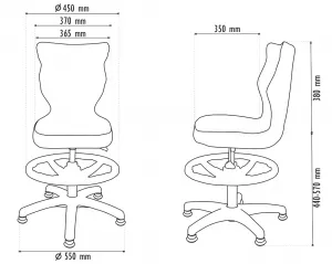 Entelo Detská stolička PETIT 4 | biela podnož Jasmine 6