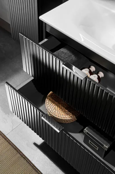 ArtCom Kúpeľňová skrinka s umývadlom ADEL Black U80/1 | 80 cm