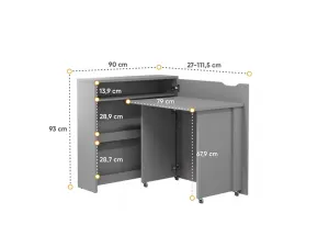 Dig-net nábytok Posuvný stôl Lenart WORK CONCEPT CW-2P slim | pravá Farba: Biela