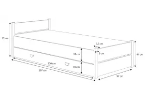 ArtAdrk Jednolôžková posteľ MARCELLO | 90 x 200 cm Prevedenie: s úložným priestorom