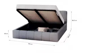 FDM Čalúnená manželská posteľ FLORIDA | sivá 180 x 200 cm