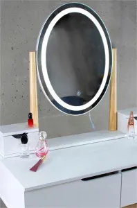 ArtJum Toaletný stolík WERRY s oválnym LED zrkadlom