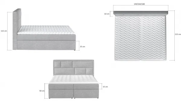 ArtElta Manželská posteľ MERON Boxspring | 140 x 200 cm Farba: Soft 17