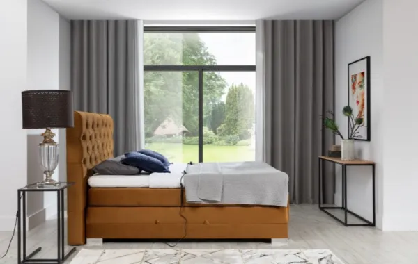 ArtElta Manželská polohovateľná posteľ CLOVER Boxspring | 140 x 200 cm farebné prevedenie: Monolith 77