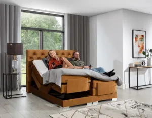 ArtElta Manželská polohovateľná posteľ CLOVER Boxspring | 140 x 200 cm farebné prevedenie: Monolith 77