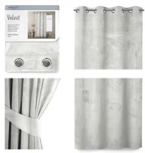 ArtFlhf Tieniaci záves VELVET Eyelets K | 140 x 245 cm Farba: Biela