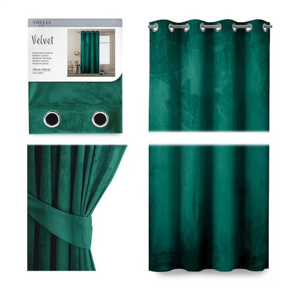 ArtFlhf Tieniaci záves VELVET Eyelets K | 140 x 245 cm Farba: Biela