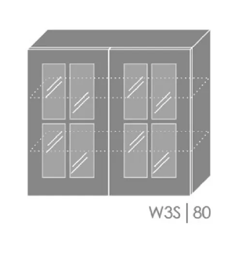 ArtExt Kuchynská skrinka horná, W3S/80 Forli Farba korpusu: Grey