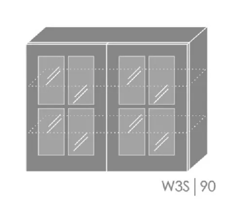ArtExt Kuchynská skrinka horná, W3S/90 Forli Farba korpusu: Grey