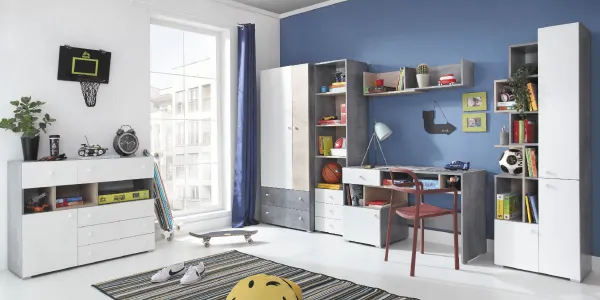 Meblar  Detská izba SIGMA E Farba: biela/beton
