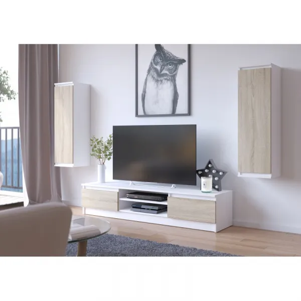 ArtAko TV stolík CLIPS K160 Farba: Biela / dub sonoma