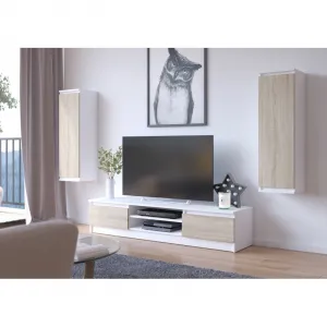 ArtAko TV stolík CLIPS K160 Farba: Biela / dub sonoma