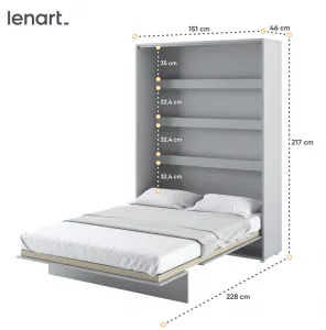 Dig-net nábytok Sklápacia posteľ Lenart BED CONCEPT BC-01 sivá | 140 x 200 cm